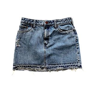 Free People Denim Mini Skirt Distressed